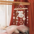 thumbnail image 5 of Baby Crib Mobile-Bunny Mobile Handmade Wooden Baby Mobile for Crib with Colorful Cotton Felt Ball Baby Mobile Bassinet Mobile Hanging Toy Mobile for Baby Nursery Decoration Bed Bell Only (White), 5 of 9