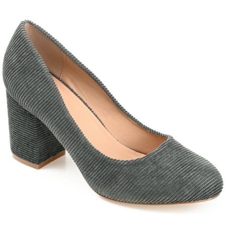 

Journee Collection Womens Fai Round Toe Mid Block Heel Pumps