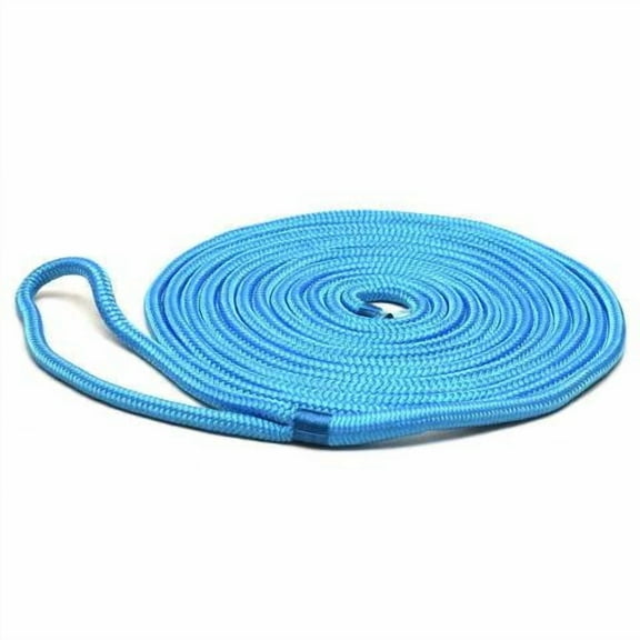 SeaGrace Boat Dock Line | Double Braided 1/2 Inch x 15 FT Blue