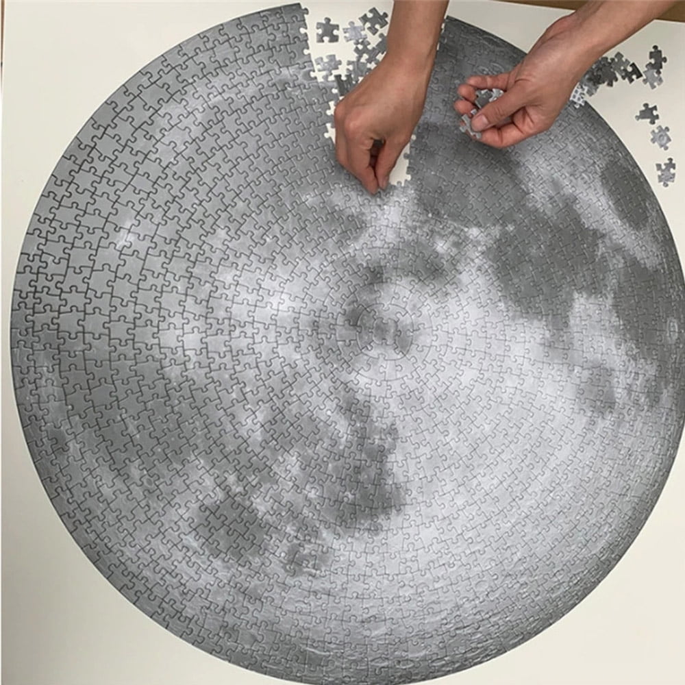 LNKOO 1000 Pieces Jigsaw Puzzles for Adults, 3D Visual Full Moon Gradient Puzzle, Difficult Puzzles - Educational Fun Game Puzzles As a Gift or Decor for Adults Teens Stress Relief （Moon）