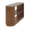 thumbnail image 3 of EUROCO 58" Modern Console Table, 3-Tier Sofa Table Behind Couch Accent Tables with Open Shelf & Elegant Wood Grain,Hallway Table for Living Room,Brown, 3 of 8