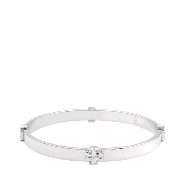 Tory Burch Logo Bangle Bracelet, Tory Silver Tory Burch Logo Bangle Bracelet, Tory Silver