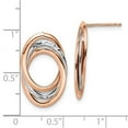 thumbnail image 2 of 14k Rose and White Gold Sparkle-Cut Post Long Drop Dangle Earrings 23.25x14.5mm Wide Dangle Earring for Women, 2 of 2