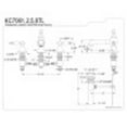 thumbnail image 2 of Kingston Brass KC7062TL Templeton 8 in. Widespread Bathroom Faucet, Polished Brass, 2 of 2