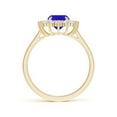 thumbnail image 2 of Angara Natural 1.6 Ct. Tanzanite with Diamond Halo Ring in 14K Yellow Gold for Women (Ring Size: 3), 2 of 10