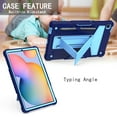 thumbnail image 2 of Galaxy Tab S6 Lite 10.4" Case (SM-P610/P615/P613/P619), Epicgadget Hybrid Shockproof Rugged Drop Protection Cover with Kickstand for Samsung Galaxy Tab S6 Lite 10.4 Inch 2020/2022 (Navy Blue/Blue), 2 of 5