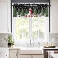 thumbnail image 3 of Snowman Merry Christmas Kitchen Curtains and Valances Set, Black Winter Socks Xmas Tree Rod Pocket Window Valance 18 Inch Window Curtain Panels for Living Room Bedroom Laundry, 27.5x36in, 3 Pieces, 3 of 7