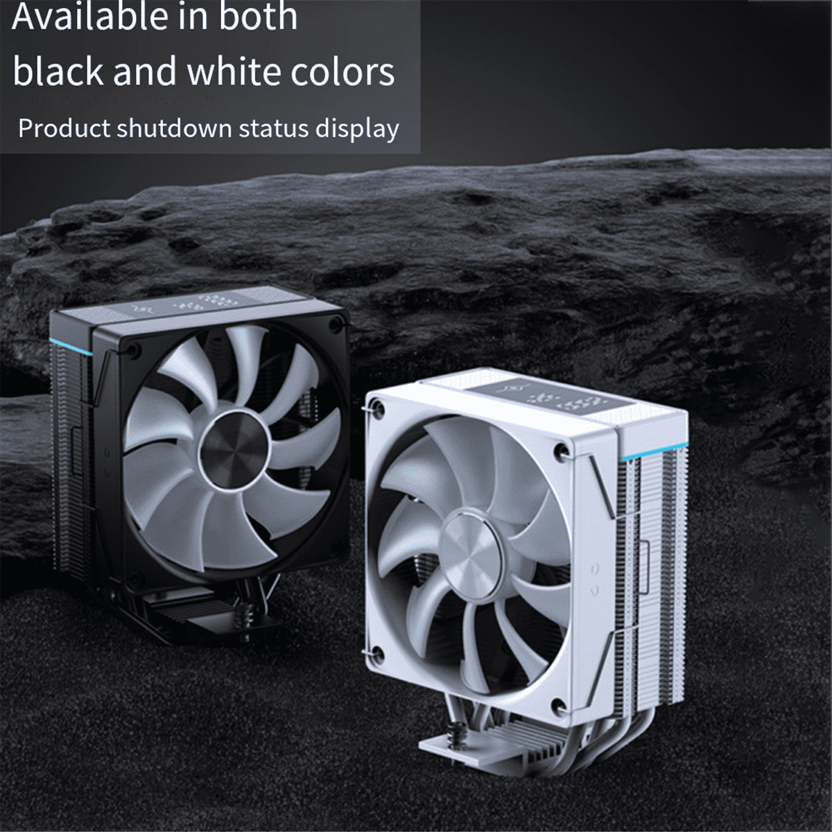 J15 4 Heat Pipes CPU Cooler Professional Digital Display Radiator- 250W 4PIN CPU Air Cooler for LGA1700 AM4 AM5 B,1 x CPU Cooler FAN,White