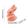 thumbnail image 3 of SLYNSHome Flocked Bunny Easter Decor Pink Moss Rabbit Figurines for Table Centerpieces Spring Garden Tabletop Sculpture, 3 of 7