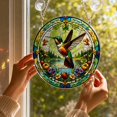 thumbnail image 5 of Acrylic Jigsaw Puzzle Suncatcher, 8 Inch Stained glass acrylic style Window Hanging, Hummingbird Pattern Round Wall Decor for Home, Summer Decor for Living Room and Window Display, 1 Pack, 5 of 5