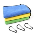 thumbnail image 2 of Soidarity Toalla de pesca, 3 uds., toallas de , Clip de hebilla de montañismo, trapos de ligeros, caja de aparejos de Kayak para barco al aire Pescar Amarillo Gris, 2 of 6