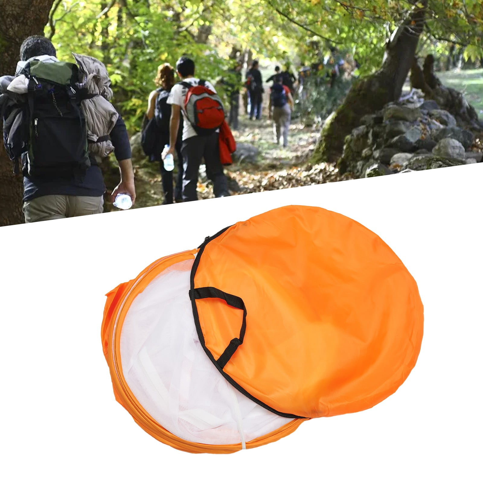 Buddhist Meditation Tent Single Person Mesh Net Shelter for Outdoor Camping Yoga and Relaxation Easy Setup Portable Cabana with Carry Bag Orange 51x39x39 inch