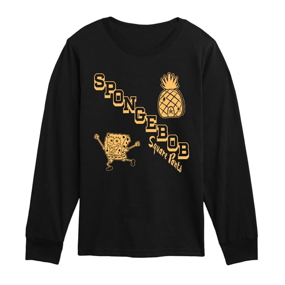SpongeBob SquarePants - Collegiate Icons - Youth Boys Long Sleeve Graphic T-Shirt