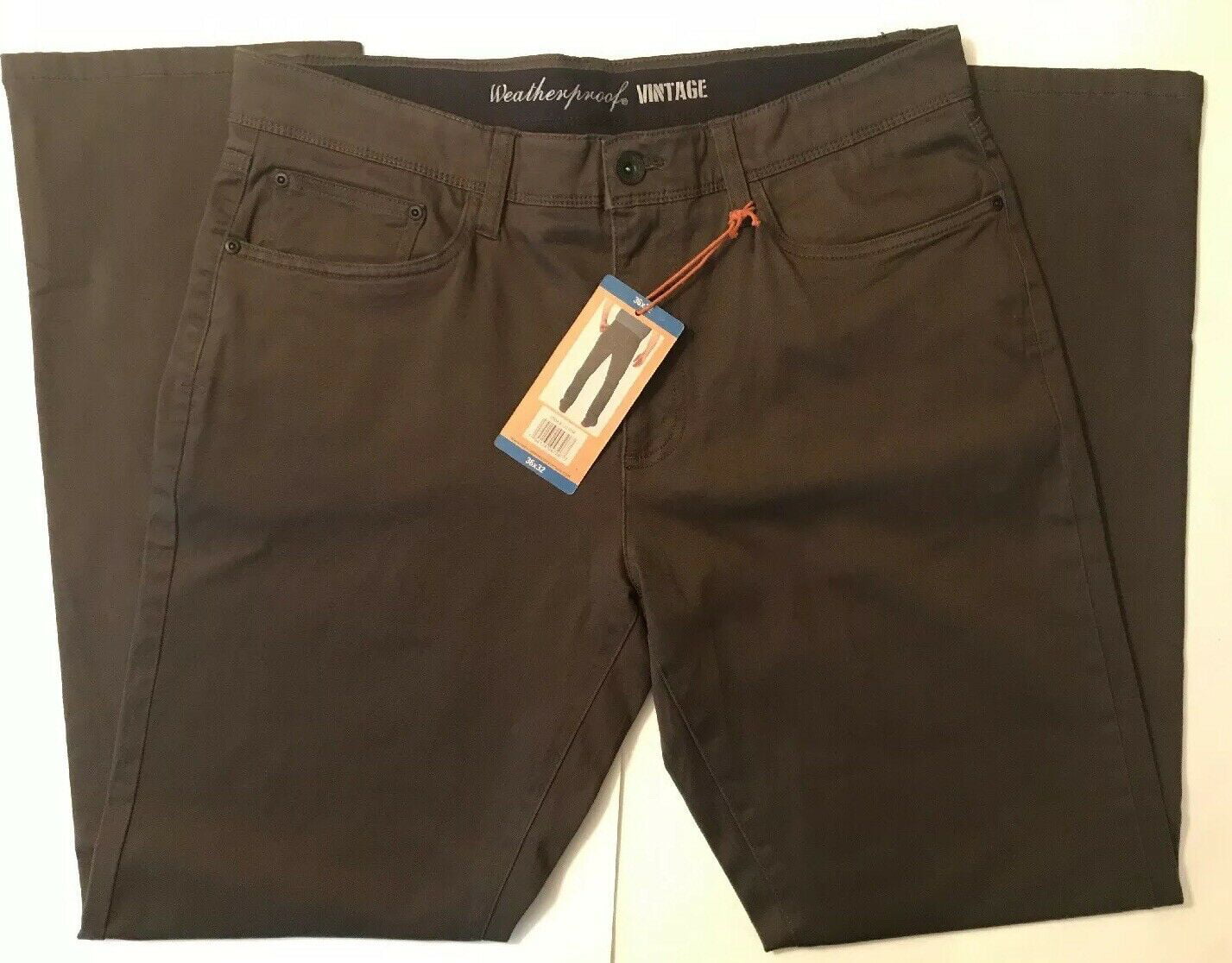 Weatherproof Vintage Men's 5 Pocket Twill Pant In Brown, 36x32 ...