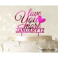 thumbnail image 1 of Love You More Wedding Cake Topper Personalized Mirror Purple Cake Topper Cake Decorations Color Option Available 6-7 Inches Wide, 1 of 1