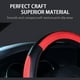 thumbnail image 2 of Funda de cuero para volante de coche (negro-rojo), universal, de 38 cm, suave, transpirable, antideslizante, curvada y deportiva., 2 of 5