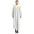 thumbnail image 2 of Raenseen Unisex Choir Robe Deluxe V-neck Long Sleeve Doctoral Robe Judge Costume Graduation Gown White XXL, 2 of 7