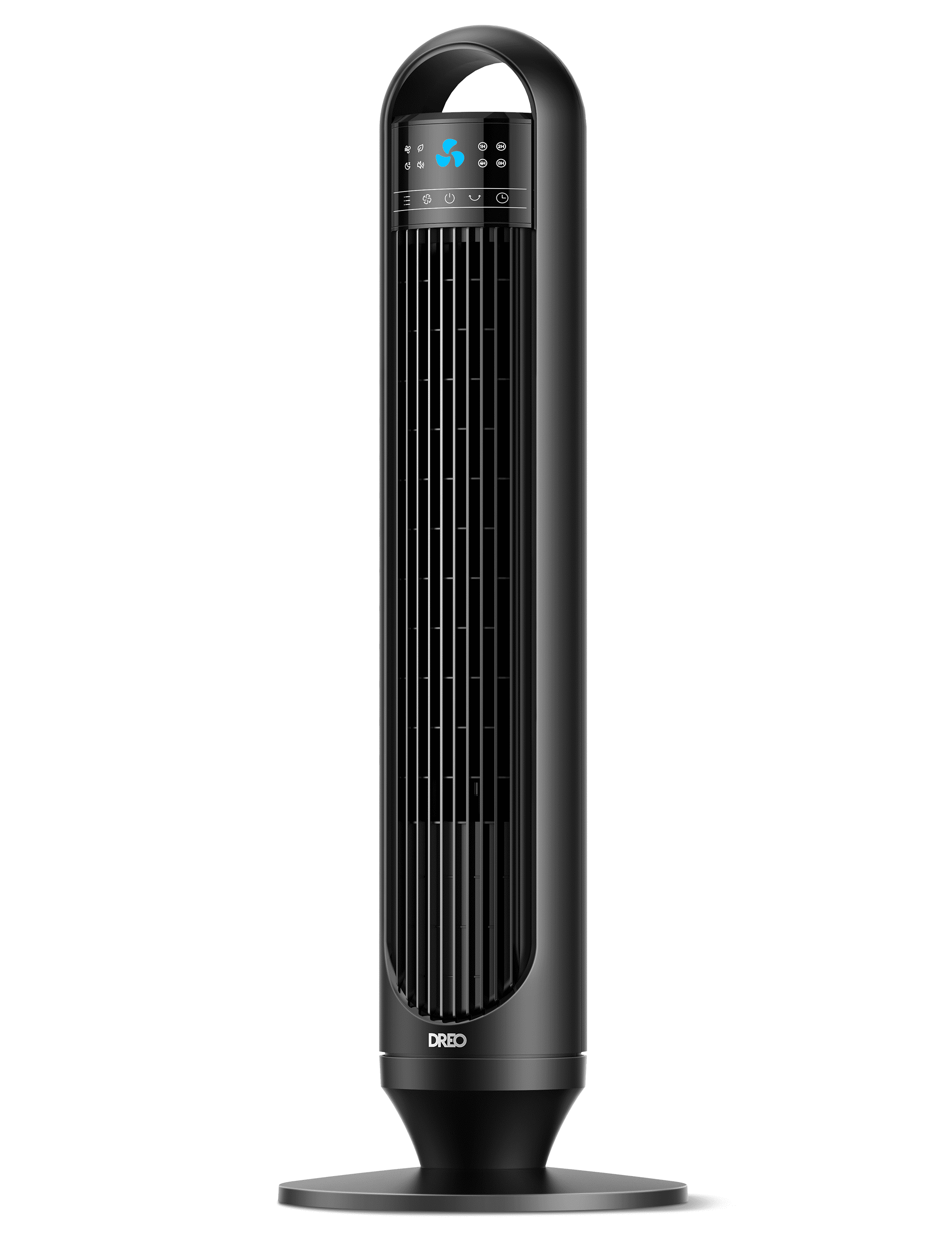 DREO Tower Fans for Home, 32" Standing Floor Fan, 26 ft/S Bladeless Fan with Remote, 90° Oscillating, 3 Modes, 3 Speeds, LED Display, 8H Timer, 22dB Ultra Quiet Room Fan