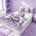 thumbnail image 3 of Erosebridal Cartoon Lavender Zipper Queen Comforter Set with Fitted Sheet and 2 Pillowcases, Chic Flower Zipper Bedding Set, Gray Reversible, Lavender White, Gray Reversible, 3 of 7