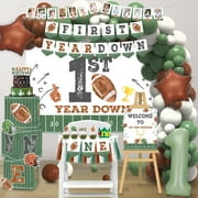 First Year Down PriNst Birthday Party Decorations, Football Birthday Party Decorations Includes First Year Down Banner Backdrop Boxes Cake Topper Football Balloons Football Party Supplies
