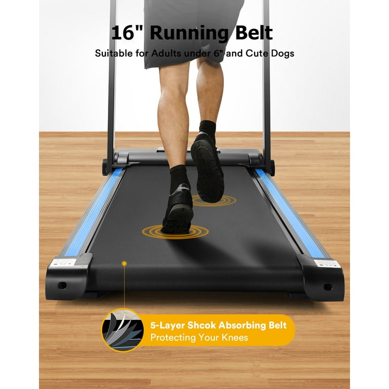 Space Saving Motorised Treadmill 0.6-6.2MPH Walking Machine with LCD Display