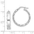 thumbnail image 2 of FB Jewels Sterling Silver Rhodium-plated Scalloped Edge Hoop Earrings, 2 of 2