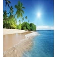 thumbnail image 3 of Ambesonne Tropic Duvet Cover Set, Suuny Ocean Palm Trees, King, White Green Blue, 3 of 6