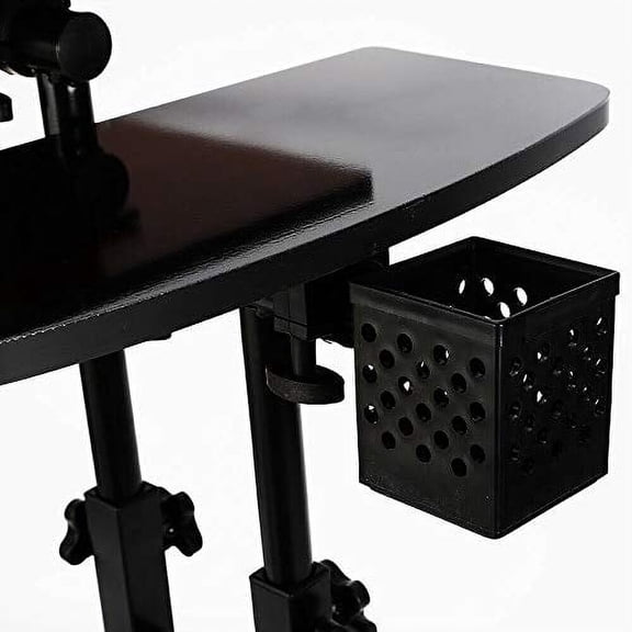 Tattoo Workbench, Portable Mobile Workstation Rolling Work Table 360 Degree Rotatable Double Countertops Adjustable Height Desk Table Workbench Tray