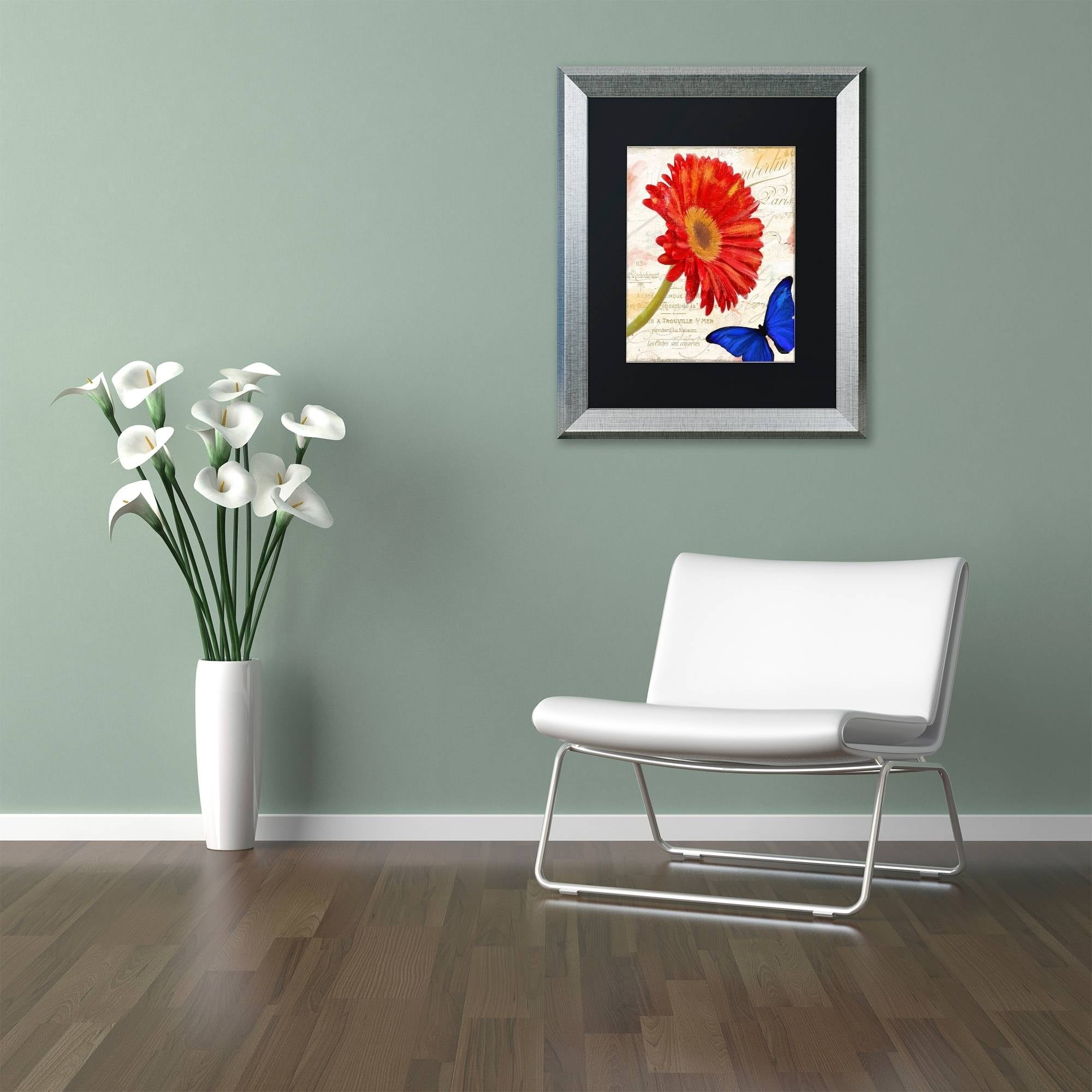 Trademark Fine Art "Gerbera Daisy" Canvas Art by Color Bakery Black Matte, Silver Frame