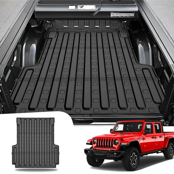 IKABEVEM Truck Bed Mat for 2020-2024 Jeep Gladiator JT All Weather Protection Anti-Slip TPE Trunk Bed Liner for 2020 2021 2022 2023 2024 Jeep Gladiator Accessories