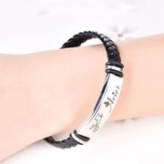 Starchenie 12 Constellation Aries Leather Bracelet Zodiac Signs Braided Punk Wrist Rope Bracelet