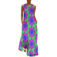 thumbnail image 2 of Pink Blue Hippie Flower Power Daisy Long Dress Dresses gala Woman's eving dress prom clothes dress, 2 of 7