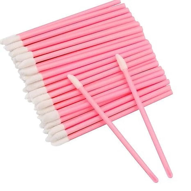 Xiao Hua 250 pinceles desechables para labios, aplicadores de lápiz labial para maquillaje, color rosa