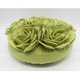thumbnail image 5 of Fennco Styles Multi Rose Motifs Felt 15-inch Round Decorative Throw Pillow (Lime, Case Only), 5 of 5
