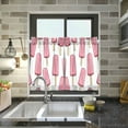 thumbnail image 4 of Yayeee Kitchen Curtains Tier Pair Light Filtering 27"x36" Rod Pocket Short Cafe Window Panel, Pink Ice Cream, 4 of 7