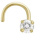 thumbnail image 3 of Lavari Jewelers Diamond Nose Ring Curve .02 cttw, 22G Body Piercing Jewelry, Yellow Gold, 3 of 7