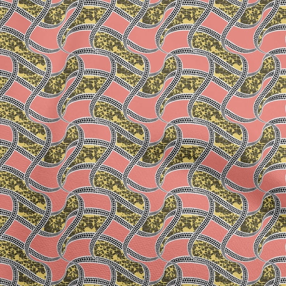 oneOonePolyesterSpandexPeachFabricAbstractDotSewingFabricByTheYardPrintedDiyClothingSewingSupplies56InchWide