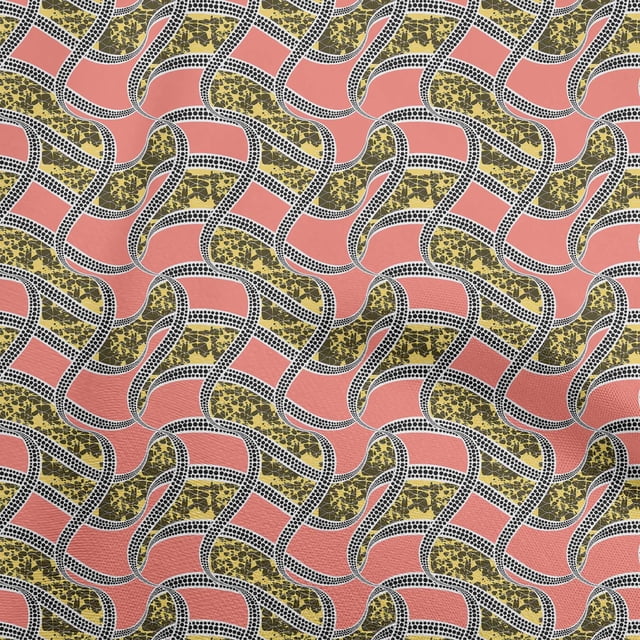 oneOone Cotton Flex Peach Fabric Abstract Dot Sewing Material Print Fabric by The Yard 40 Inch Wide
