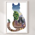 thumbnail image 3 of Hilo de Bordar Ecológico Wdftyju Kit de Punto de Cruz con Luz de Gato Impreso 14CT 25x36cm, 3 of 9