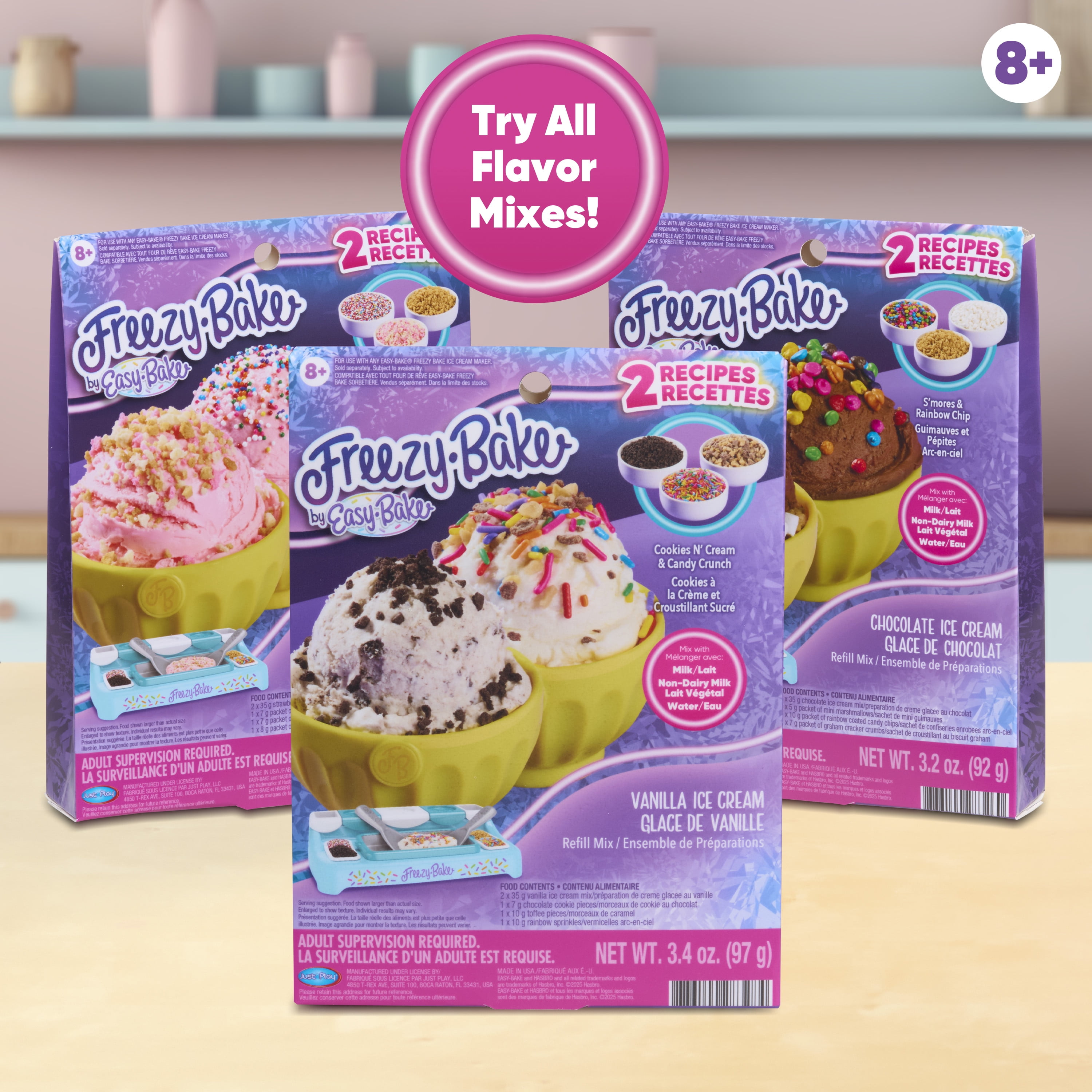 Freezy-Bake Strawberry Ice Cream Mix - Strawberry Shortcake and Strawberry Delight