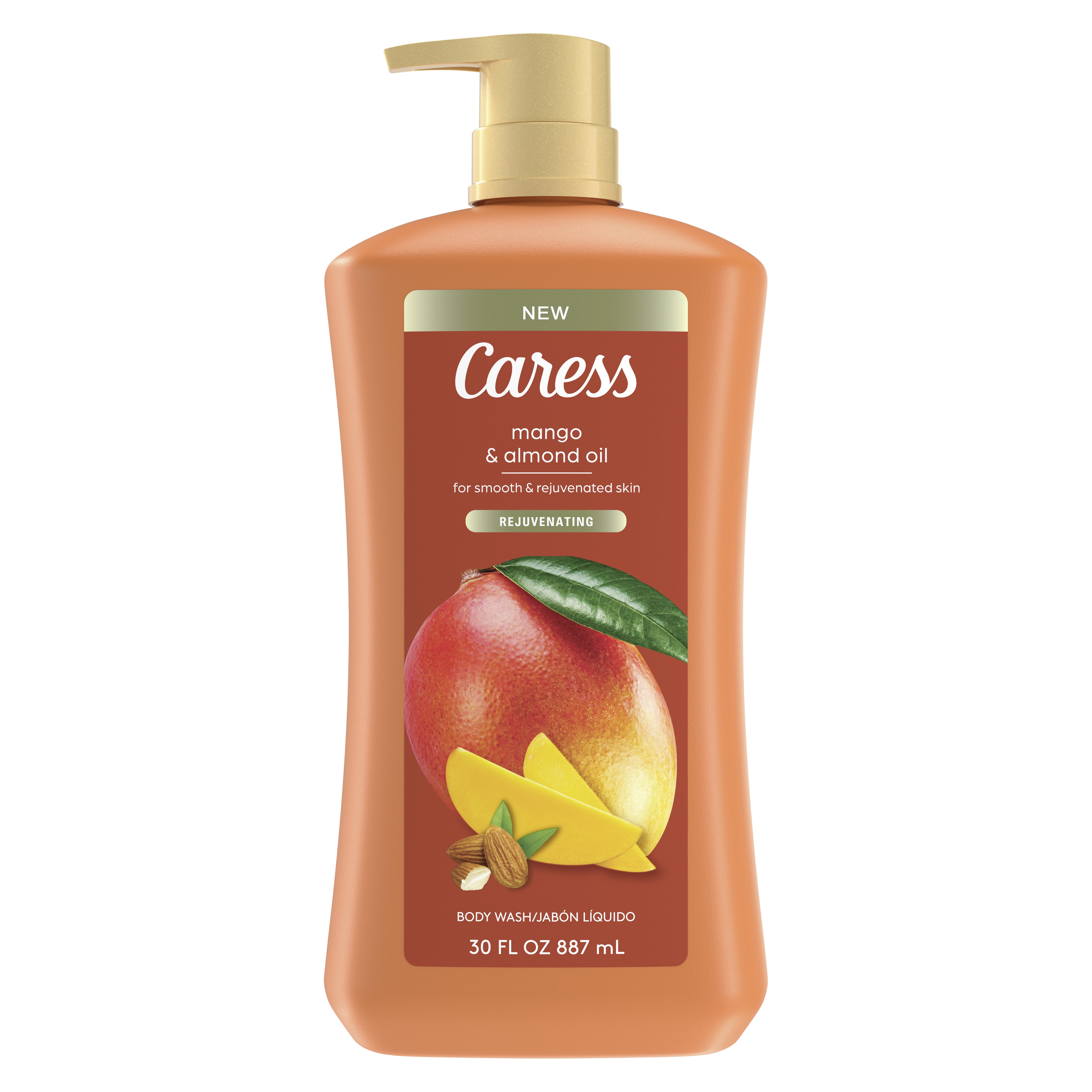 Caress Body Wash for Women, Mango & Almond Oil Shower Gel for All Skin 30 fl oz