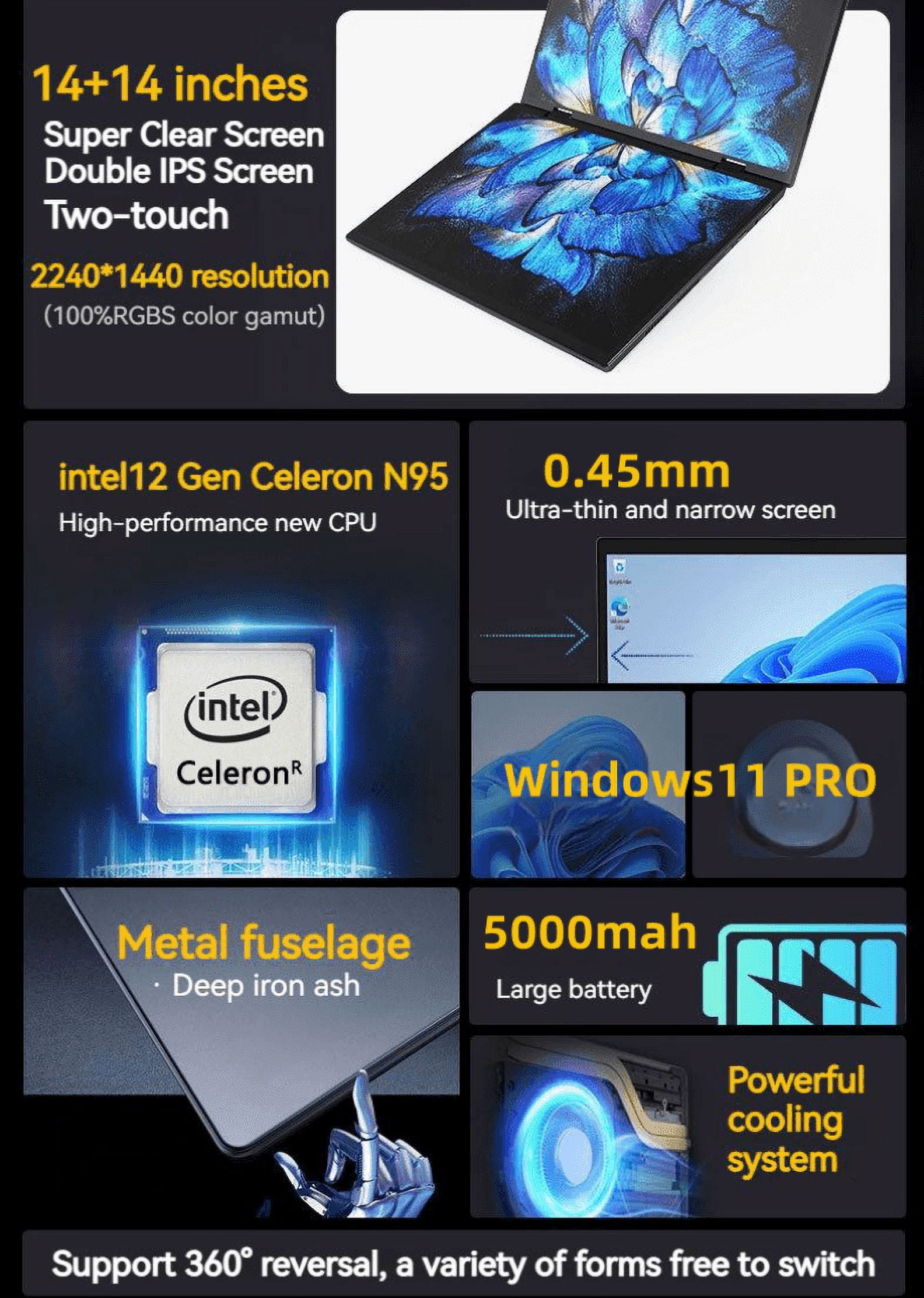 New 14 + 14 inch Touch dual screen notebook computer