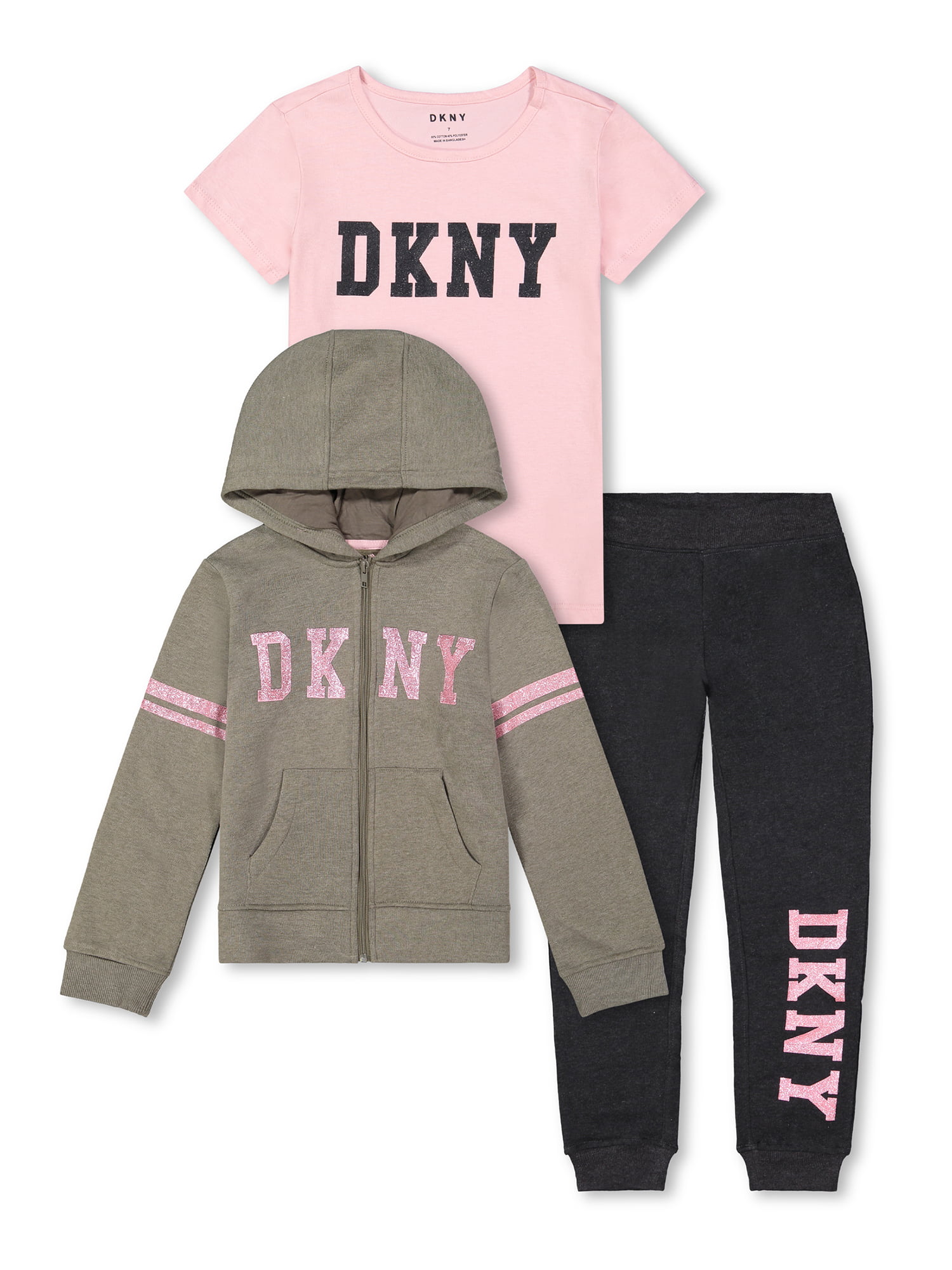 DKNY Girls Pink Blue Tie Dye Cotton Fleece Jumper Hoodie Full Zip Jacket 10 & 16 