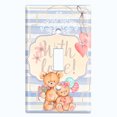 thumbnail image 2 of Metal Light Switch Wall Plate Outlet Cover (2 Teddy Bears With Love Heart Balloon Flower Blue Stripes - Single Toggle), 2 of 2