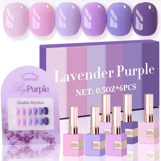 Set de esmaltes en gel Double Rhythm, 6 unidades, 15 ml, botella del mismo color