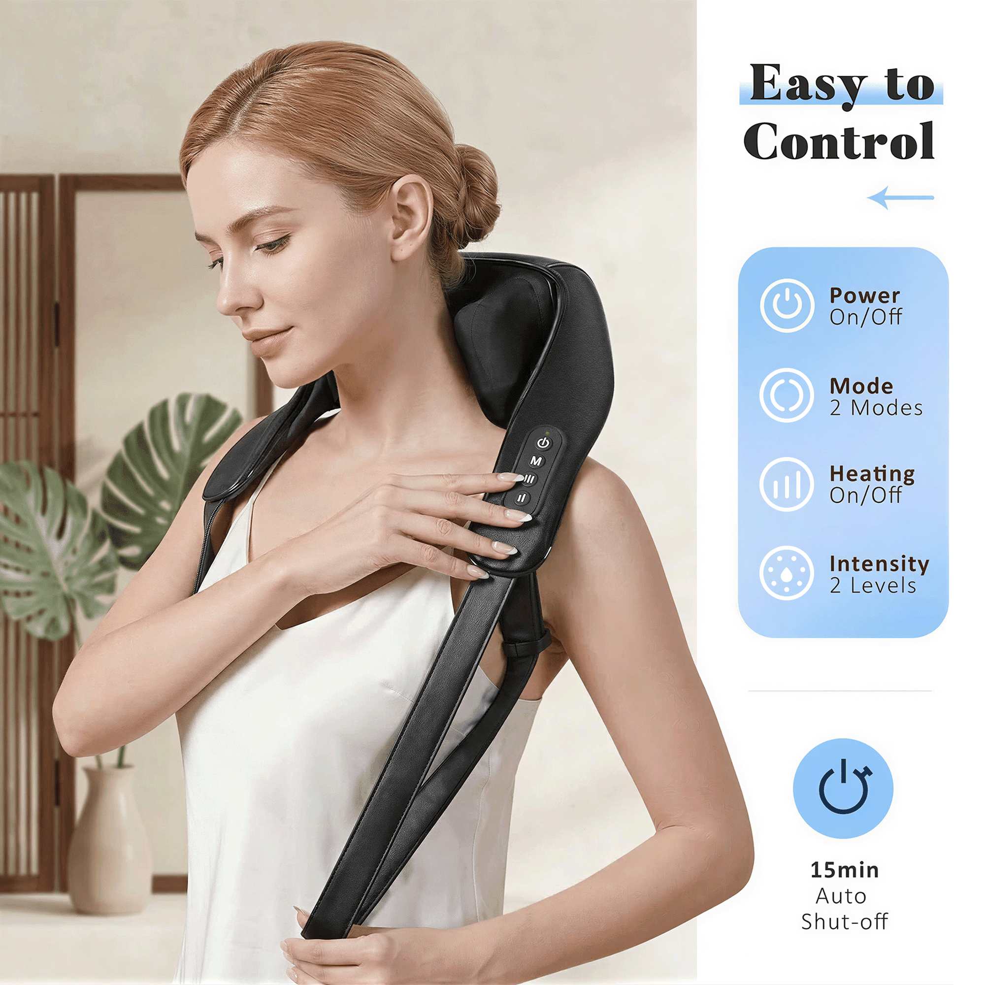 BDUN Neck and Shoulder Massager with Heat, 6D Shiatsu Deep Kneading Massagers, Leg Neck Pain Relief, Home Office Use, Father Day Gift