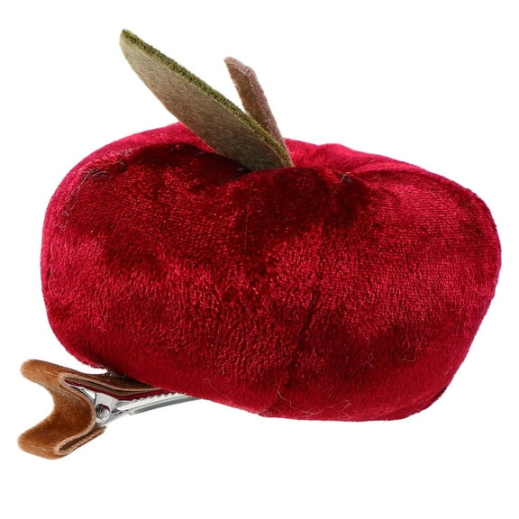 Raindrops Dark Red Apple Headband Plush Hairpin Hair Accessory For Women Themed Parties 1Set