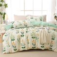 thumbnail image 1 of Housse de Couette Format Grand Réversible Ensemble de Housse de Couette Florale avec Fermeture Éclair Pièces Motifs Botaniques Ensemble de Literie en Microfibre Douce (&#x Taies d'Oreiller &#x&#, 1 of 4