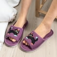 thumbnail image 5 of XIMIN Kid Boys Girls Halloween Slippers Soft Sole Cute Spooky Slippers Black Cat Embroidery Open Toe Cozy Plush Shoes Slip On Footwear Indoor House Shoes, 5 of 7