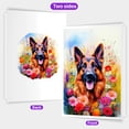 thumbnail image 2 of Welcome Spring Summer German Shepherd Portrait Flower Blue Sky 5x7in Folded Greeting Card Alsatian Dog Lover Gifts Single Note Card with Envelope - 12001, 2 of 5